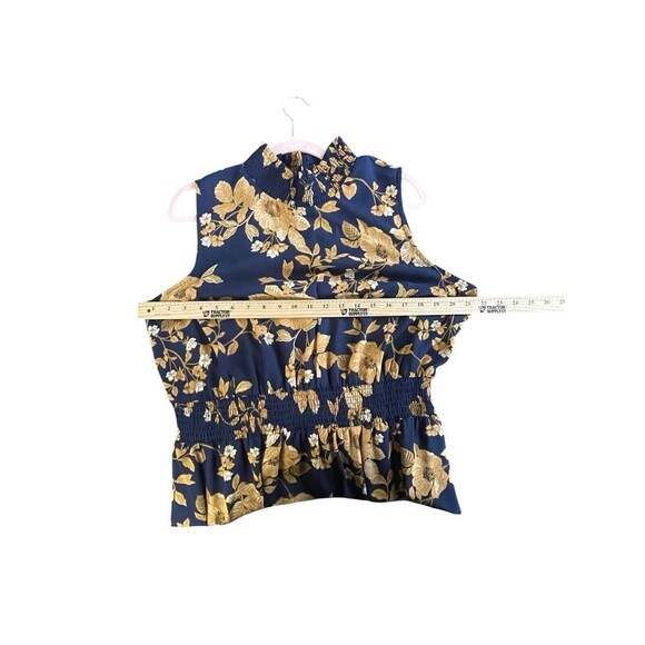 Nanette Lepore Navy Blue Floral Womens Sleeveless Printed Midi Dress‎ Size 16 - Picture 9 of 12